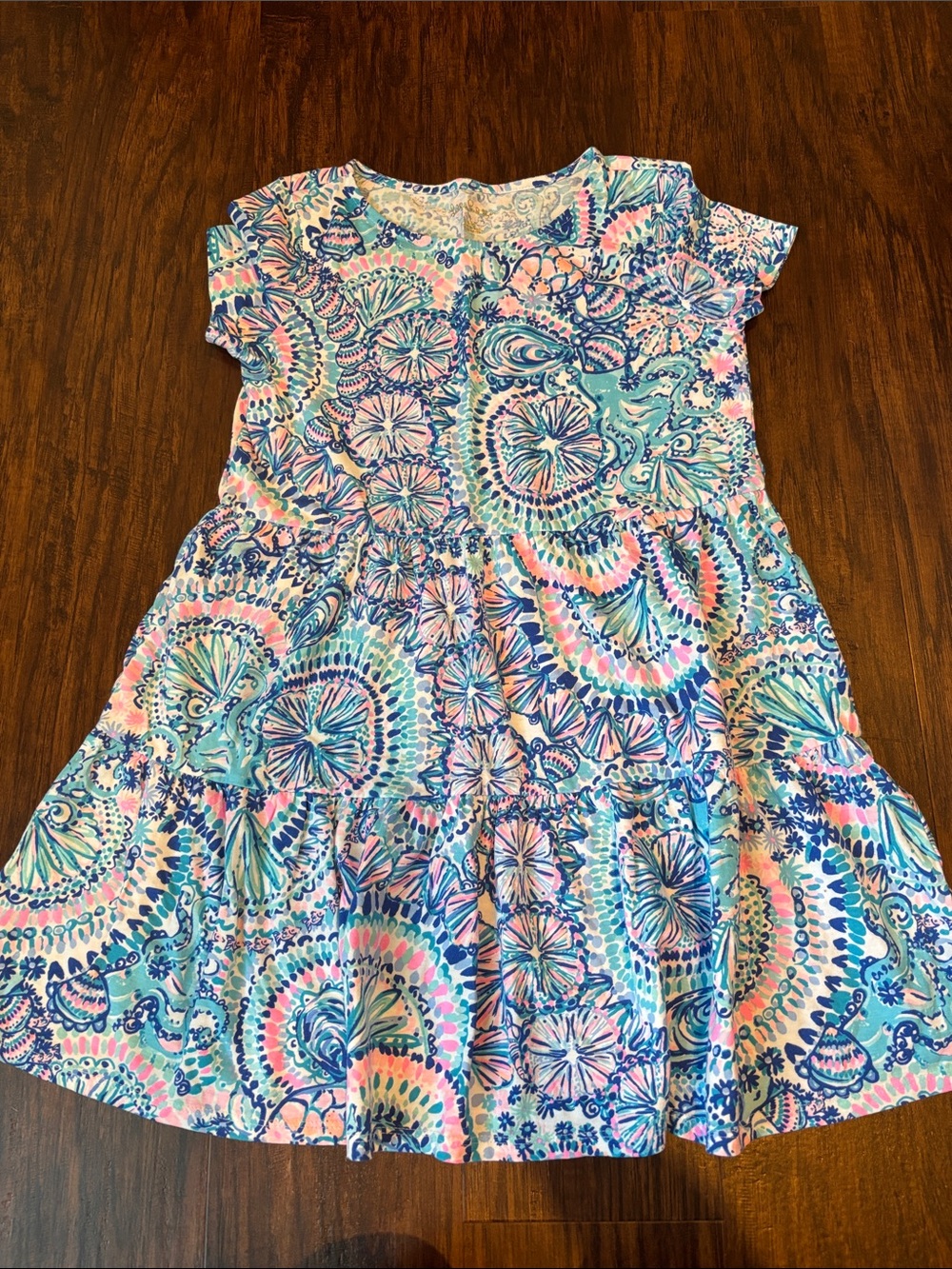 Lilly Pulitzer Girls' Blue & Pink Printed Twirl Dress